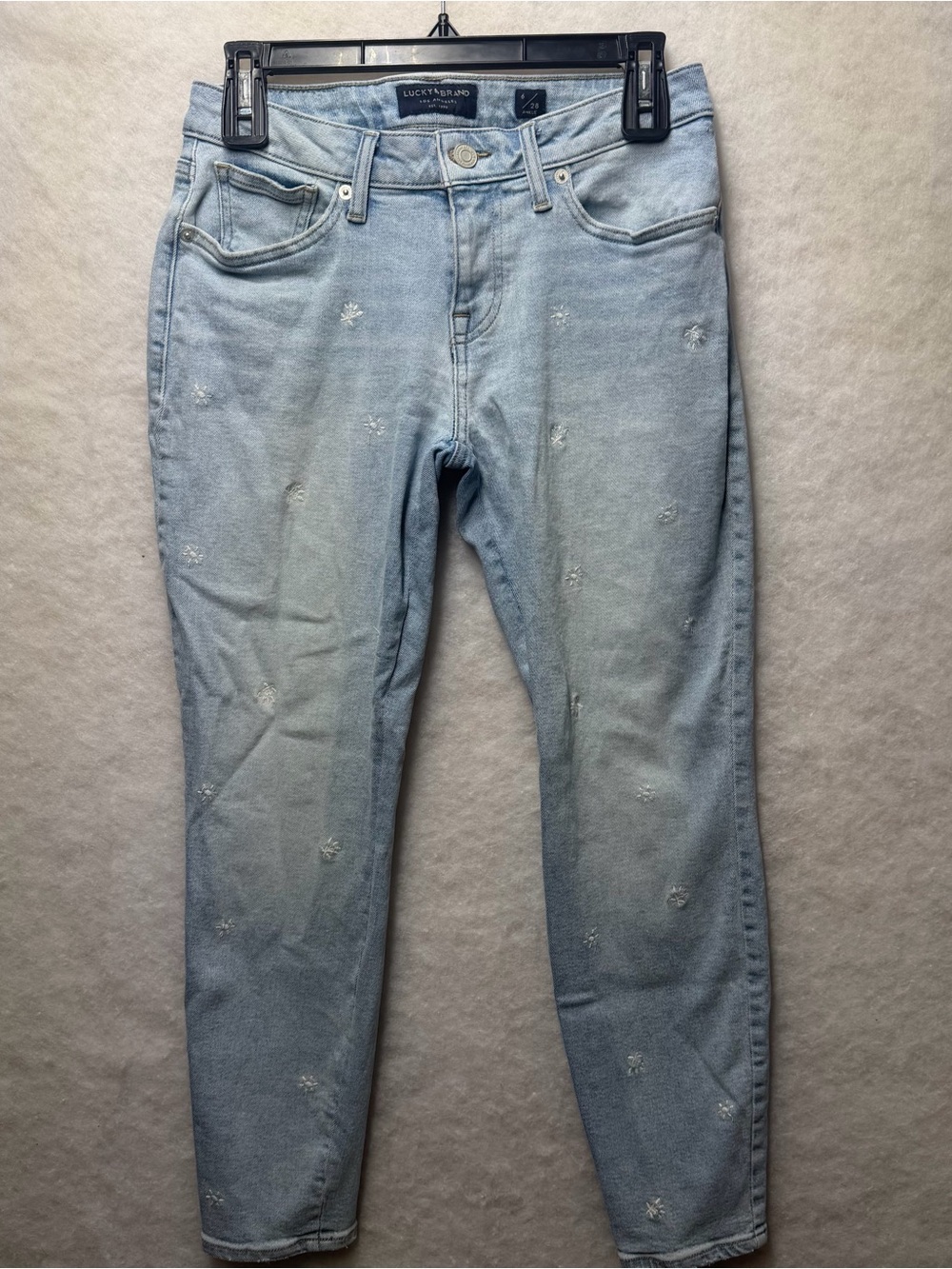 Lucky Brand Lolita Low Rise Skinny Ankle Denim Jeans Embroidered Sz 6/28 Y2K